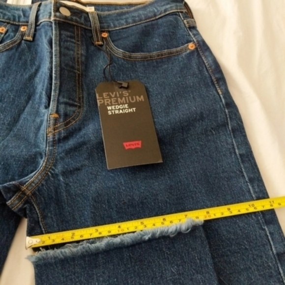 Levi's Wedgie Straight Jeans Below the Belt Dark Wash High Rise Denim Mom - Picture 9 of 10